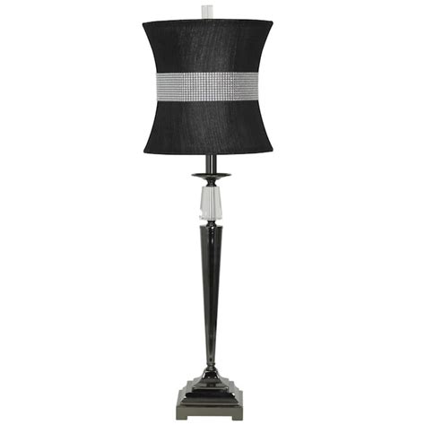 Stylecraft Home Collection 35 In Black Nickel Table Lamp With Fabric