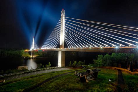 Penobscot Narrows Bridge At Night Photograph By Hali Sowle Pixels