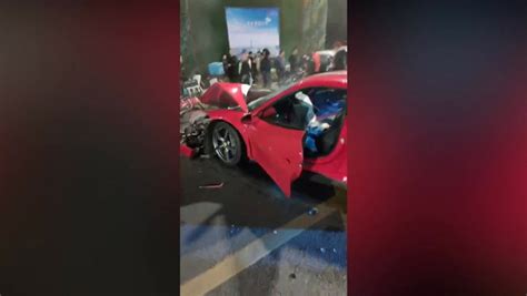 Ferrari Worth £200000 Wrecked After Busy Intersection Crash