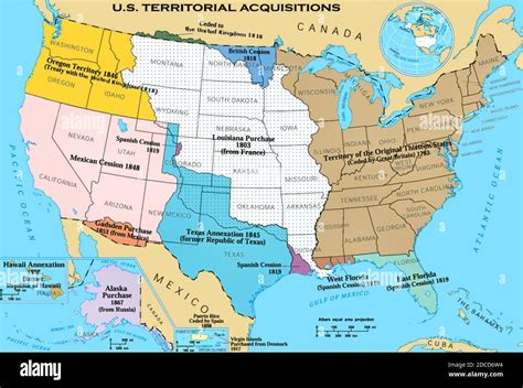 Territorial Acquisitions Of United States Map Stock Photo Alamy