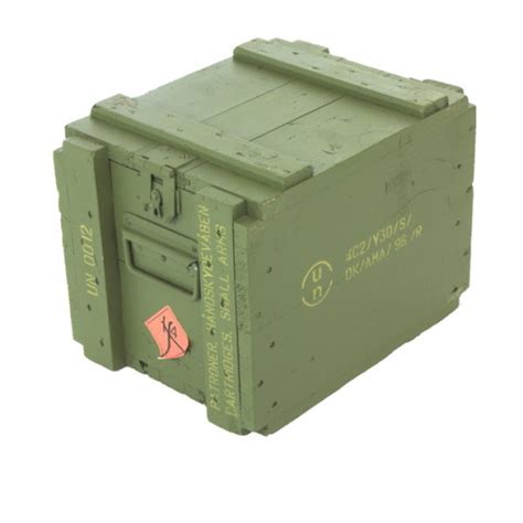 Danish Army Surplus Wooden Ammo Crate Box With Lid Cal Surplus Lost