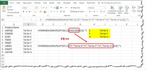 Excel If Cell Contains Specific Letter Using Left Formula Then Return