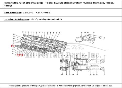 Ferrari part number 125240 7.5 A FUSE
