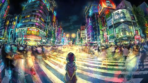 Customize and personalise your desktop, mobile phone and tablet with these free wallpapers! Chica Anime en Tokio Artwork Fondo de pantalla 4k Ultra HD ...