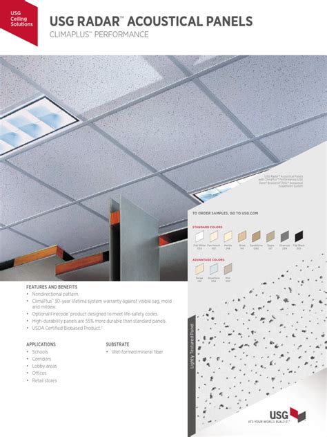 For white and $2.25 to $2.50 per sq the classic patterns collection includes fifth avenue, radar, radar illusion, radar basic, and radar basic illusion. Usg Radar Climaplus Ceiling Panels Data SC2127 | Building ...