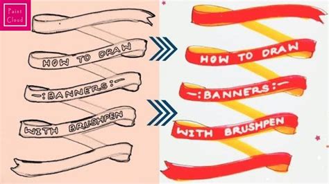 The pressure sensor inside is stuck in. How to draw Banners with Brush Pen *20 types of banners ...