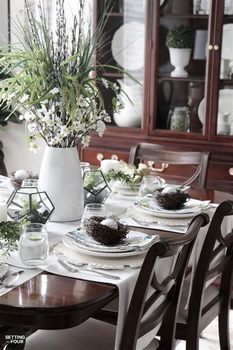A dining room table centerpiece actually can set the mood in the party, dinner and even for event. 24+ Awesome Spring Dining Room Table Centerpiece Ideas ...