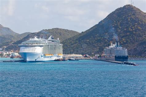 Cruise Ships In Philipsburg St Maarten Stock Photo Image Of Port