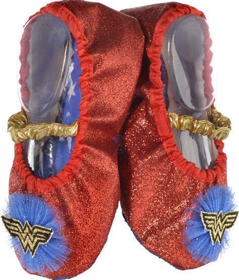 Kids Dc Wonder Woman Glitter Slipper Shoes Redblue 7 In Wearable