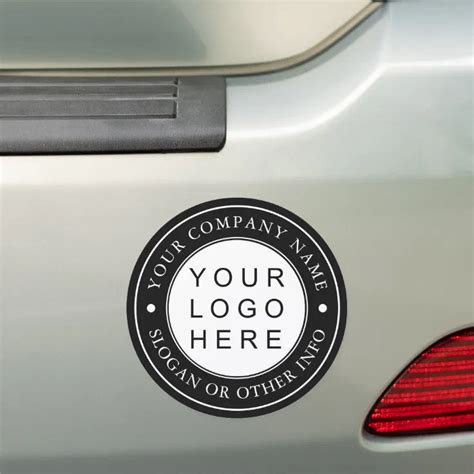 Custom Company Business Logo Black And White Car Magnet Zazzle