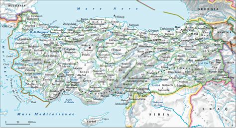 Consultate la cartina stradale con la visione satellitare di google. Turchia Carta Stradale