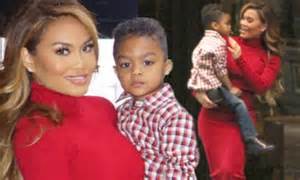 50 Cents Ex Girlfriend Daphne Joy Looks Curvy In Red Dress With Son
