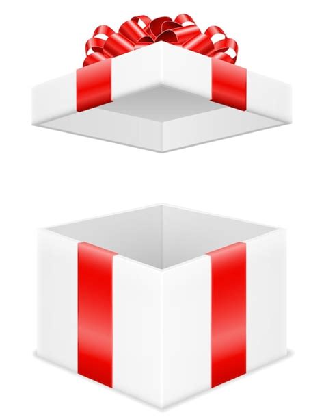 Premium Vector Open T Box With Bow And Ribbon On White