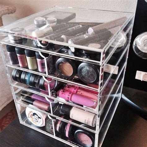 5 Drawer Clear Acrylic Makeup Organizer Stores Foundations Etsy