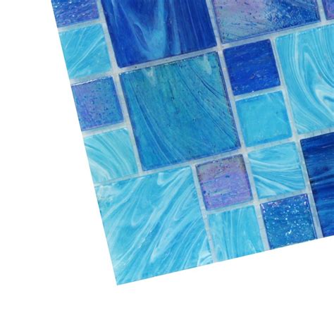 Shop For Aquatic Ocean Blue French Pattern Glass Tile At