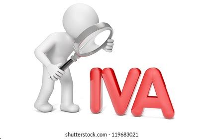 Man Magnifying Glass Looking Word Iva Stock Illustration