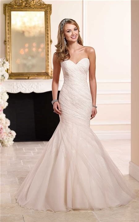 Photoed in ivory, can also be made in another color. Trumpet Mermaid Sweetheart Ivory Satin Blush Pink Tulle ...