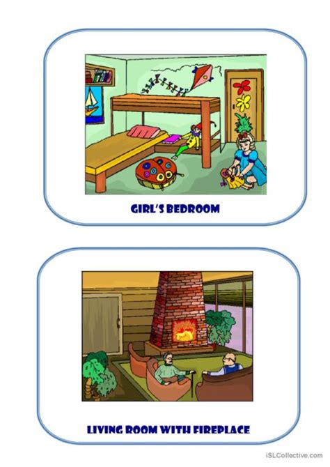 7 Rooms In The House Vocabulary Flashcards And Dominoes Vo