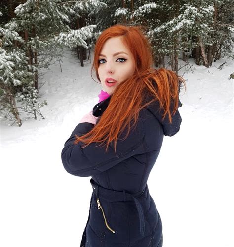 She Is Fire And Ice Redhead Redhair Ginger Natural Snow Winter
