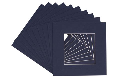 Navy Blue Acid Free 12x12 Picture Frame Mats With White Core Bevel Cut