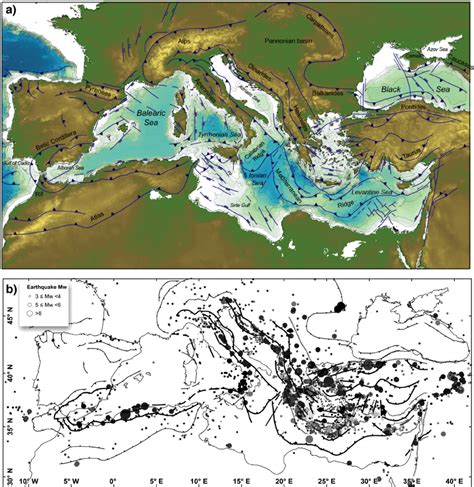 A Regional Topographic And Bathymetric Map Of The Mediterranean