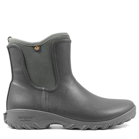 Bogs Womens Sauvie Waterproof Slip On Boots Dark Gray Slip On
