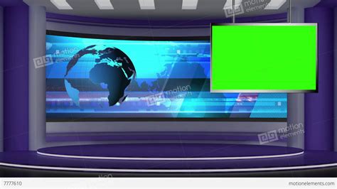 News Tv Studio Set 73 Virtual Green Screen Background Loop