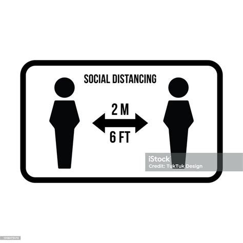 Social Distancing Icon Symbol Vector Keep Safe Distance Sign In A Glyph