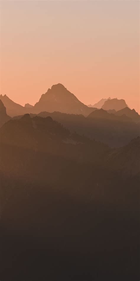 Download Wallpaper 1080x2160 Horizon Sunset Minimal Silhouette