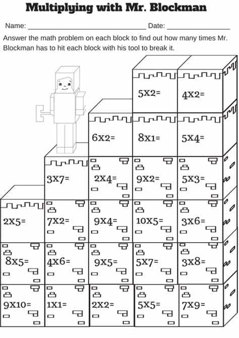 Multiplying with Mr. Blockman… Free Single Digit ...
