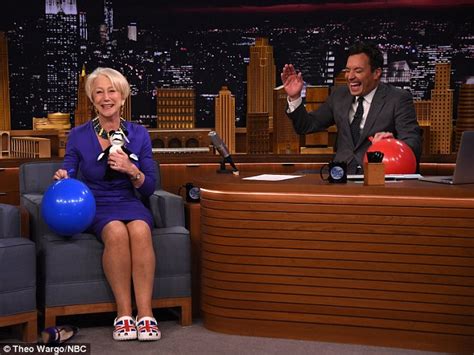Helen Mirren Recreates Her Oscars Speech After Inhaling Helium On The Tonight Show Daily Mail