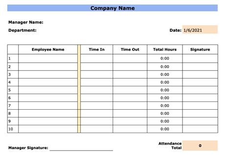 Free Employee Attendance Sheet Templates Excel And Pdf