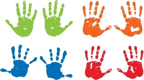 12 Handprint Clipart Set Kids Handprint Images Kids