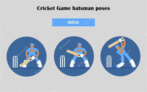 Actions De Joueur De Cricket Pose Le Batteur Pose Illustration