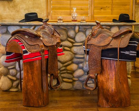 Cowboy Western Saddle Bar Stools Ponderosa Ranch Outfitters