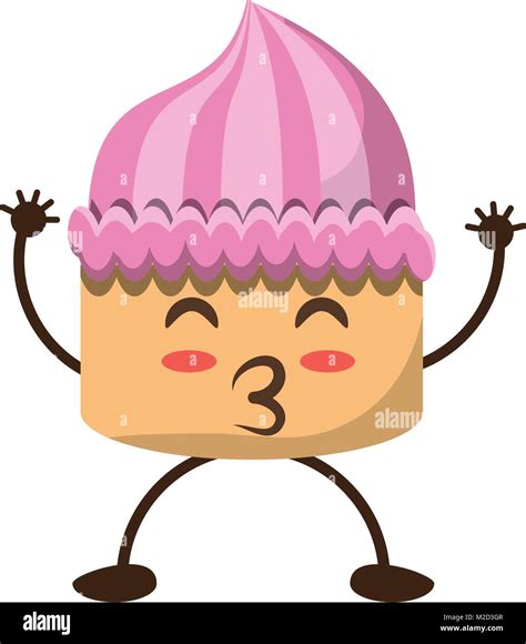 Kawaii Cupcake Icon Stock Vector Image And Art Alamy