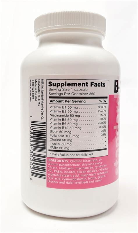 The vitamins in a vitamin b complex supplement help turn food into energy. STANDARD VITAMINS B-Complex Balanced B50 w/niacinamide ...