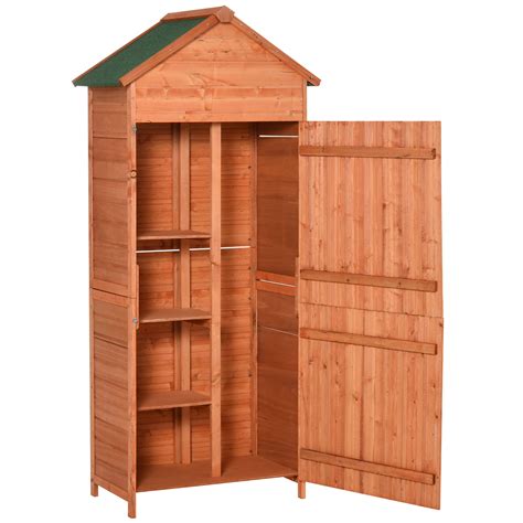 Buy Outsunny Wooden Garden Storage Shed Utility Outdoor Storage