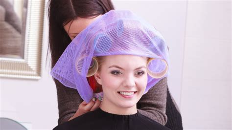 The Use Of A Hairnet To Keep Perm Rods In Place Using Hairnets For