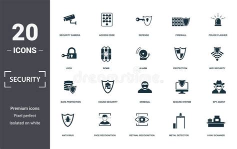 Security Icons Set Collection Includes Simple Elements Such As Wifi