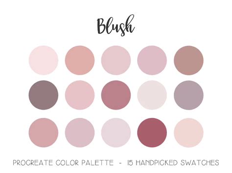 Blush Palette Procreate Color Swatches Pink Cream Mauve Etsy Color