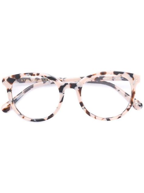 Stella Mccartney Stellamccartney Eyeglasses Round Frames Marble Effect Eye Glasses