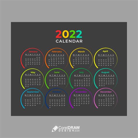 Download Abstract 2022 Calendar Vector Template Coreldraw Design