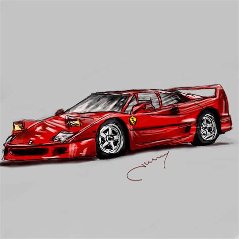 Sketch Ferrari F40 By Jhonnysilva On Deviantart