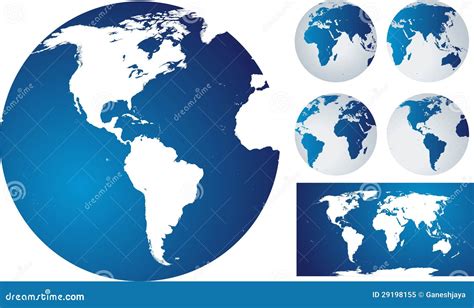 Globes And World Map Stock Vector Illustration Of Continents 29198155