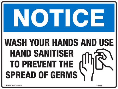 Covid Sign Notice Wash Your Hands And Use Hand Sanitizer To Prevent The Spread Of Germs