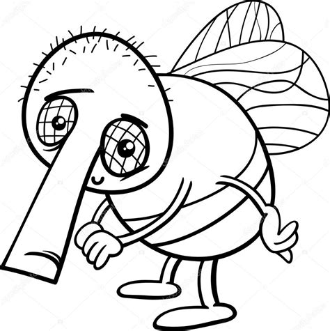grappige vliegen cartoon kleurplaat — Stockvector © izakowski 66647175