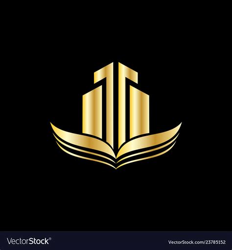 Gold building business logo Royalty Free Vector Image