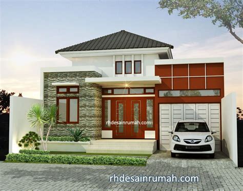 Hal ini dikarenakan keunikan pada desain atap nya yang merupakan model rumah tradisional jawa berbentuk tajug. Desain Rumah Lebar 9 Meter 1 Lantai - RHDesainRumah
