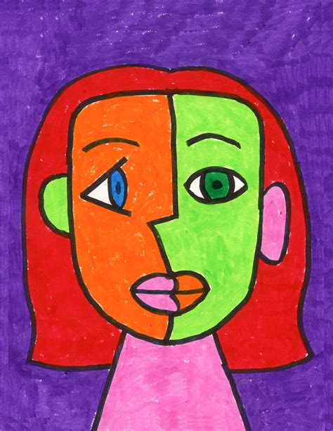 Easy How To Draw Cubism For Kids And Cubism Coloring Page